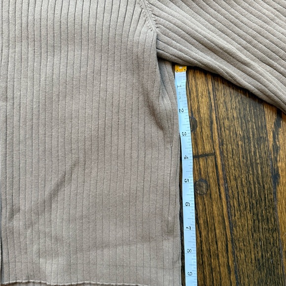 Reformation, Ribbed Tan Cardigan, Medium - Picture 6 of 7